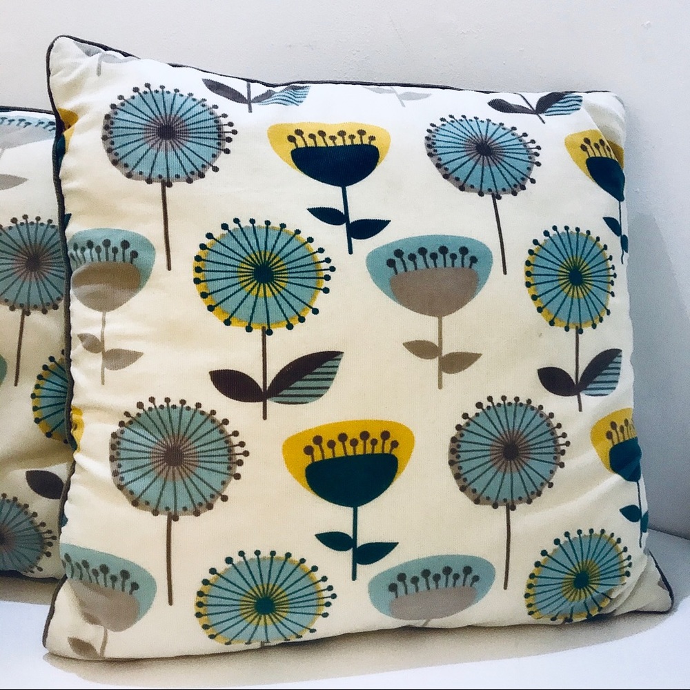 Two Decorative Pillows in Vintage Floral